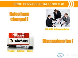 Rules have
changed !
CFO/CMO Selling revolution

Discussions too !
Product- > Solution -> Vision

 