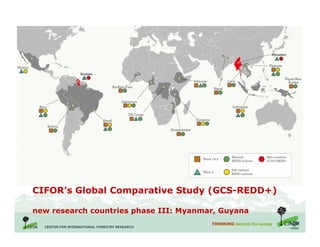 THINKING beyond the canopy
CIFOR’s Global Comparative Study (GCS-REDD+)
new research countries phase III: Myanmar, Guyana
 
