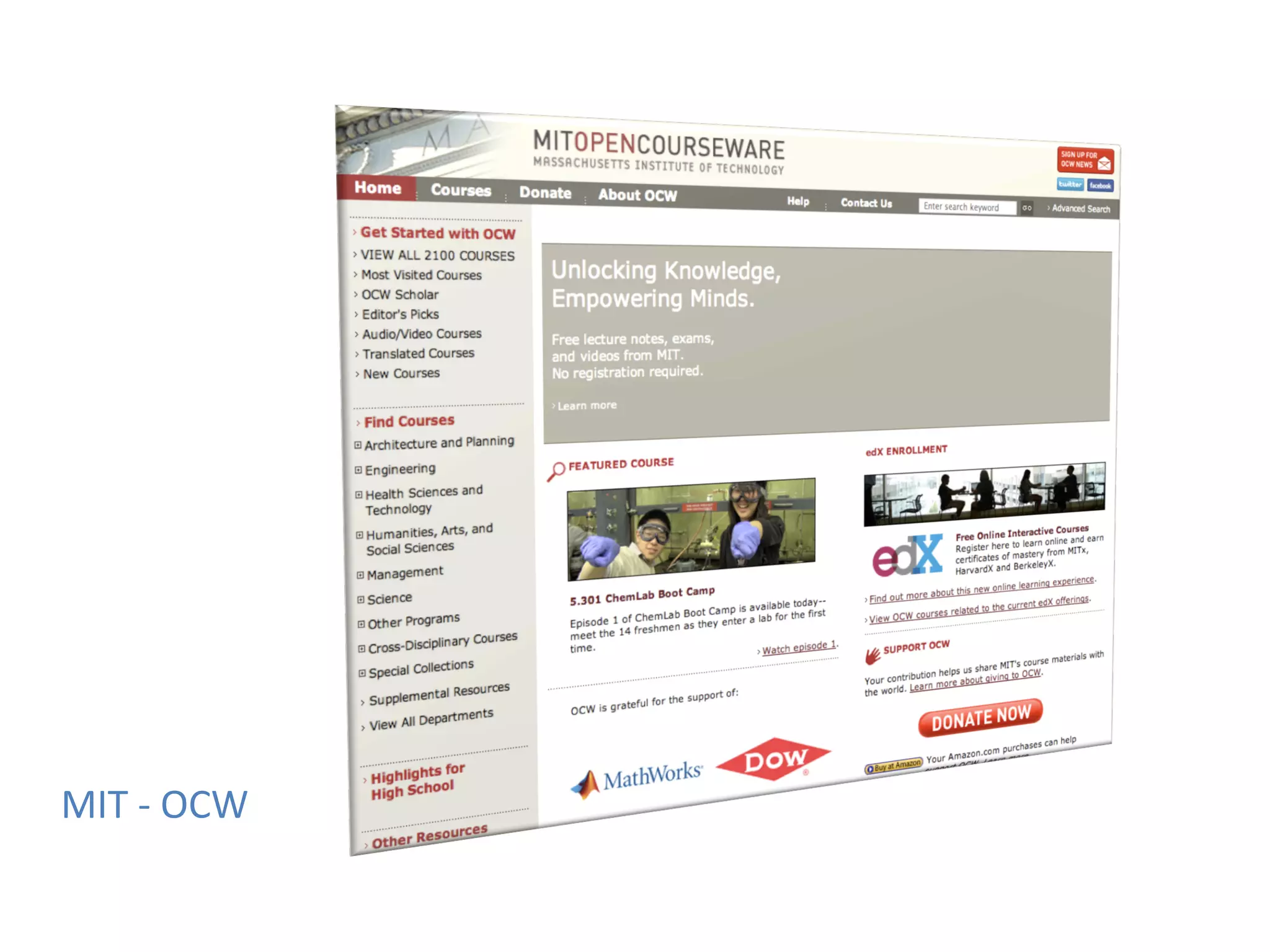 MIT	
  -­‐	
  OCW	
  
 