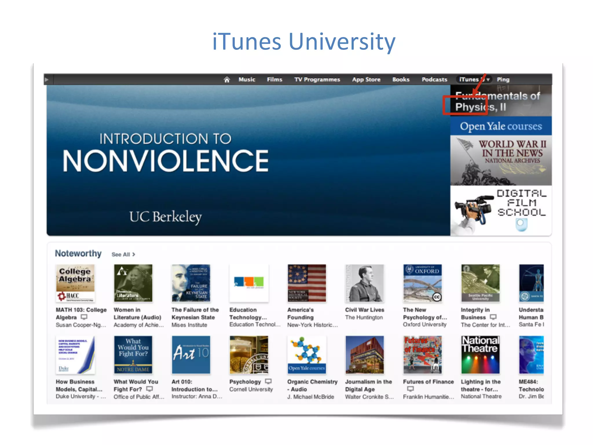 iTunes	
  University	
  
 