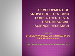 Authors:
DR. SUKANYA BARUA, DR. R.N PADARIA and
DR. PREMLATA SINGH
ICAR- INDIAN AGRICULTURAL RESEARCH INSTITUTE
 