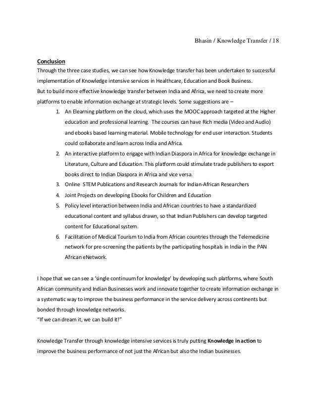 Knowledge Transfer Putting Knowledge In Practice To