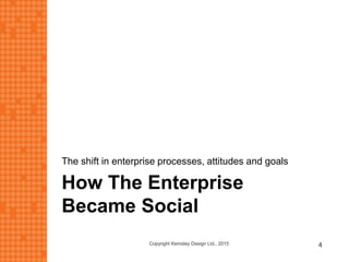 How The Enterprise
Became Social
The shift in enterprise processes, attitudes and goals
Copyright Kemsley Design Ltd., 2015 4
 