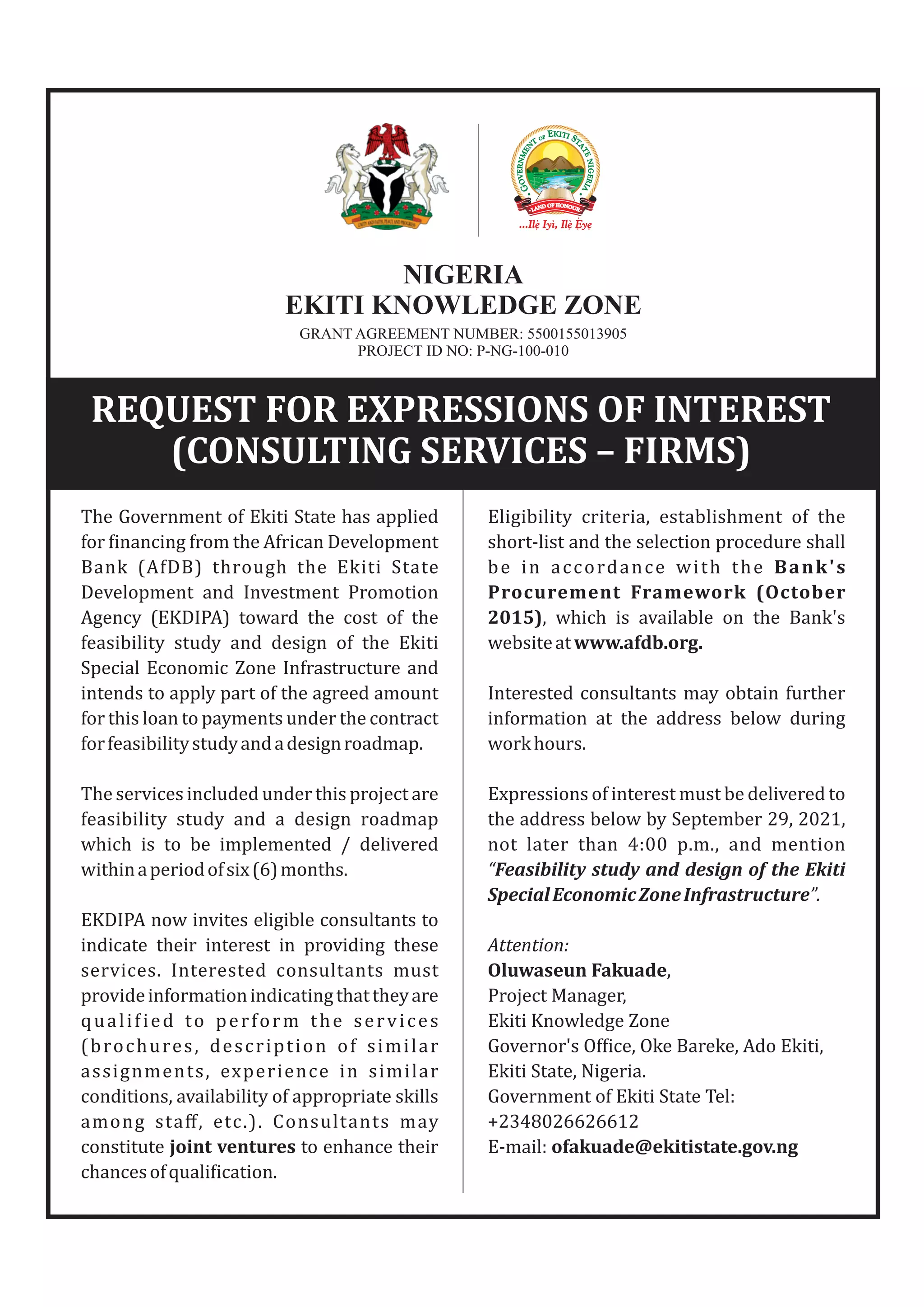 REQUEST FOR EXPRESSIONS OF INTEREST (CONSULTING SERVICES – FIRMS) | PDF