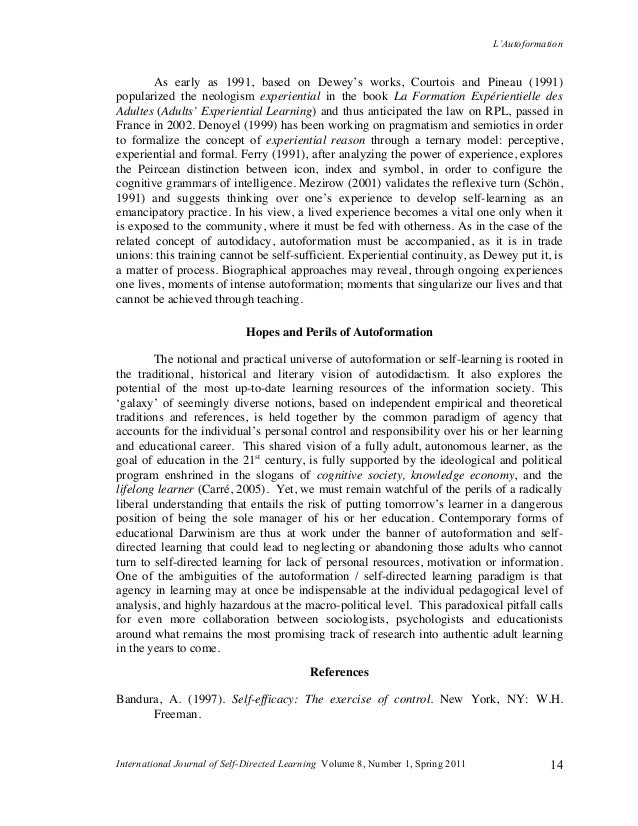 a graf autoformation Knowless 3 self directed