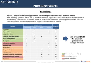 KEY PATENT IDENTIFICATION 
19 Knowmade Overview - 2014 
Copyrights © Knowmade SARL. All rights reserved. 
Promising Patent...