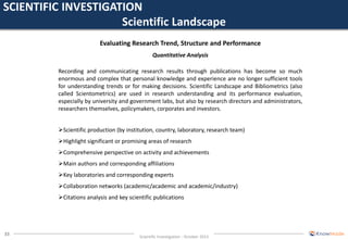 SCIENTIFIC INVESTIGATION 
33 Knowmade Overview - 2014 
Copyrights © Knowmade SARL. All rights reserved. 
Scientific Landsc...