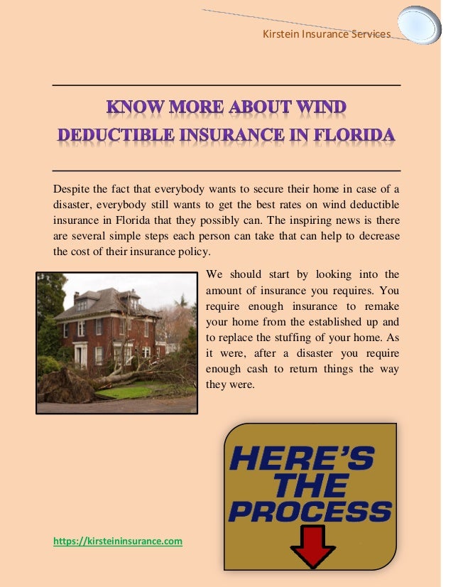 Know More About Wind Deductible Insurance in florida