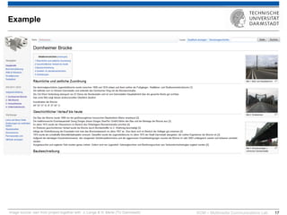 KOM – Multimedia Communications Lab 
17 
Example 
Image source: own from project together with J. Lange & H. Merle (TU Darmstadt)  