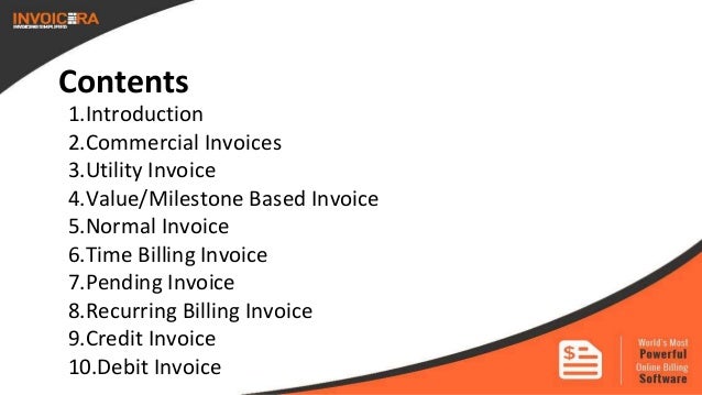 different types of invoices
