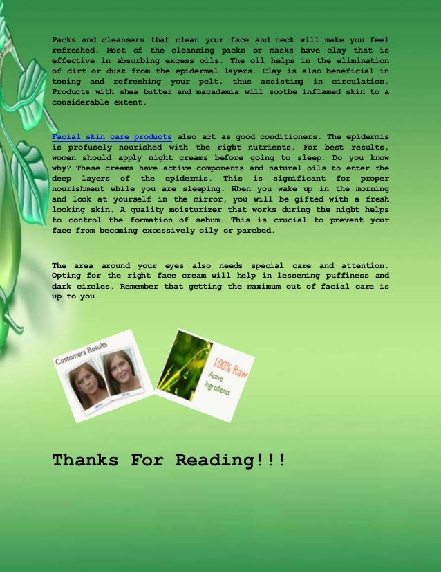 Know the benefits of facial skin care products