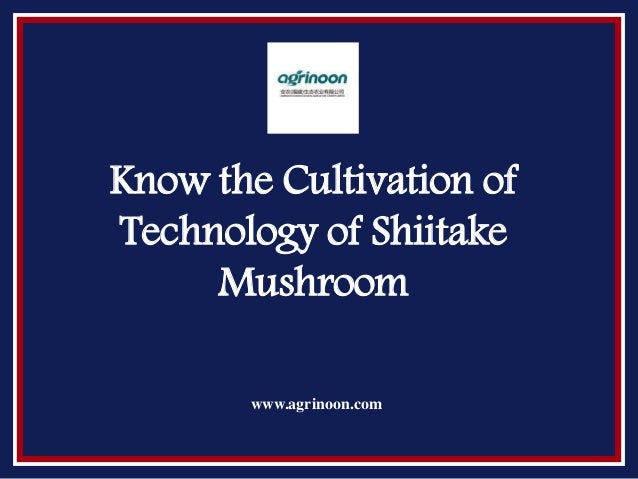 Know the Cultivation of
Technology of Shiitake
Mushroom
www.agrinoon.com
 
