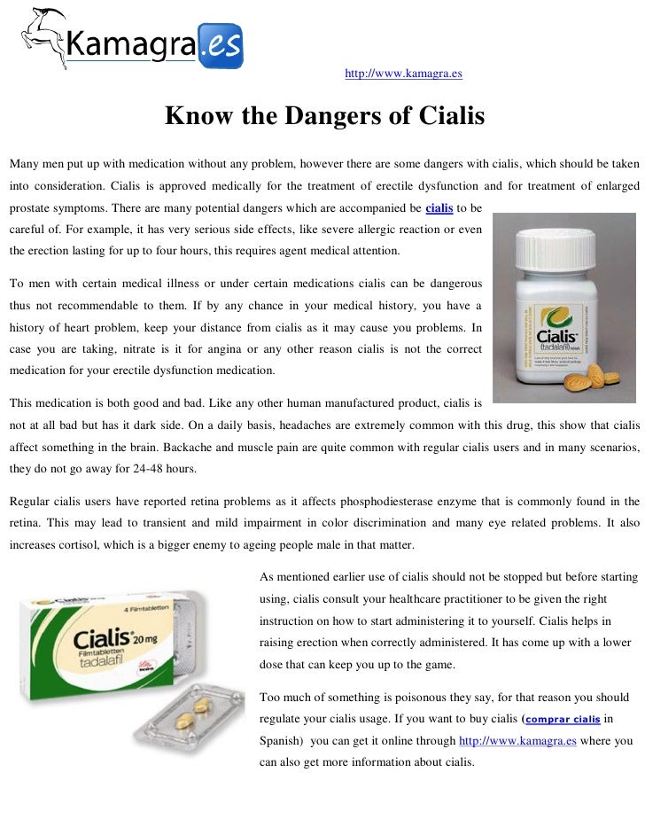 Dangers of cialis
