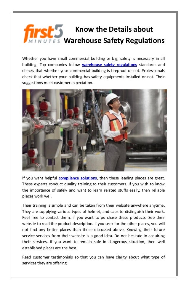 Know the details about warehouse safety regulations
