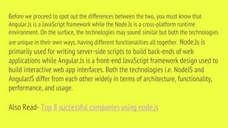 Know the difference - Angular.js vs Node.js