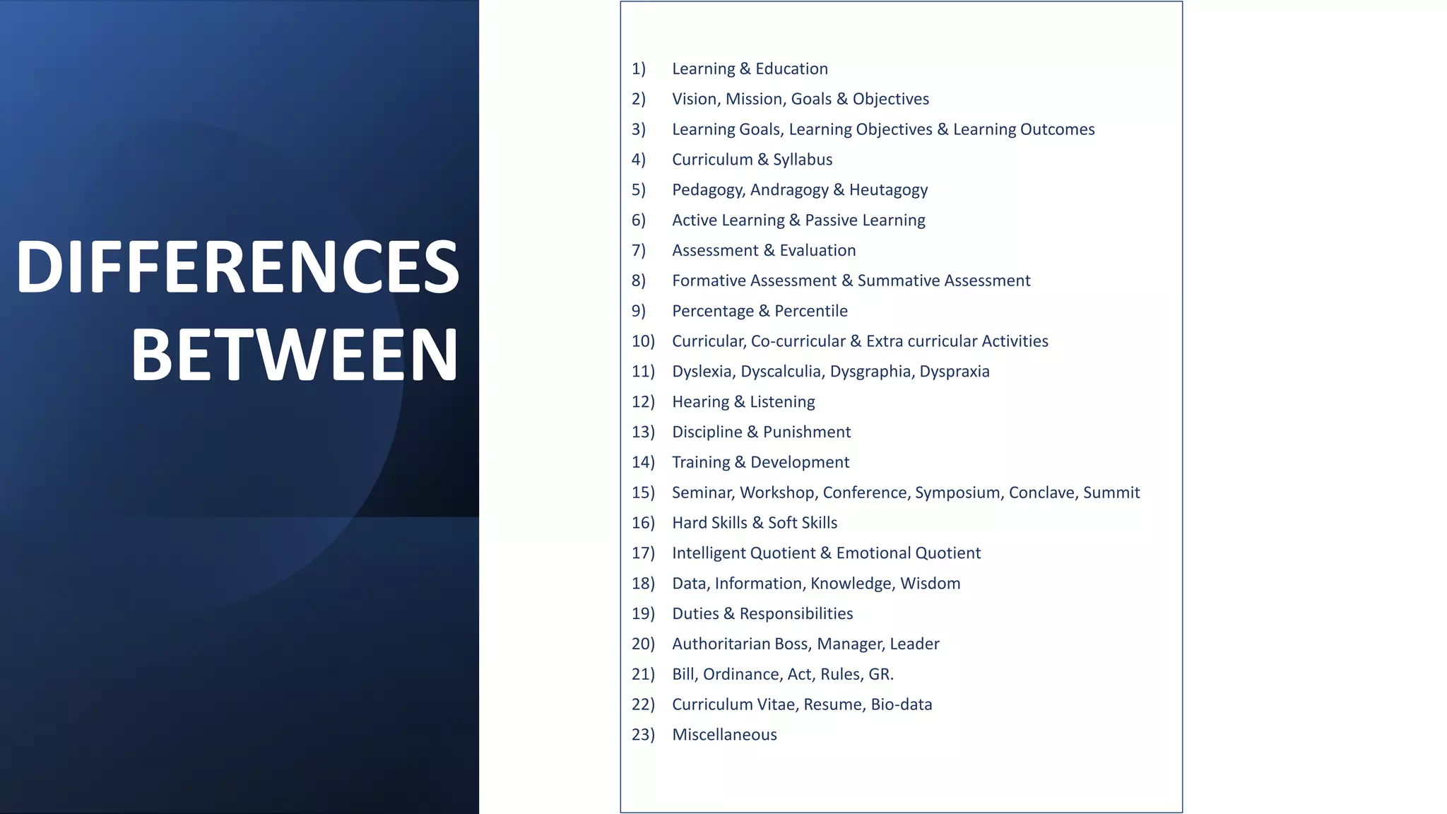 Know the Differences - Najma Kazi | PPT