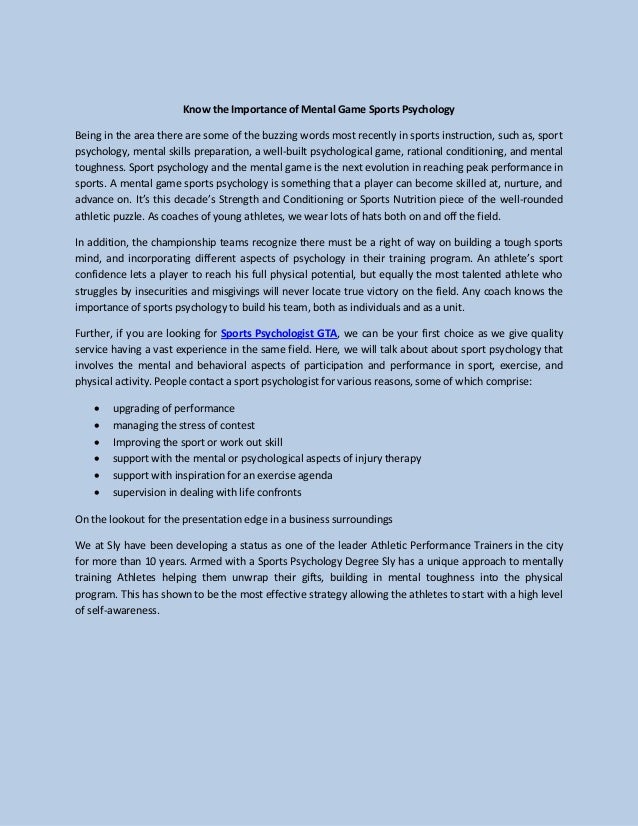 Know the Importance of Mental Game Sports Psychology