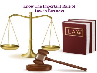 Know The Important Role of 
Law in Business
 