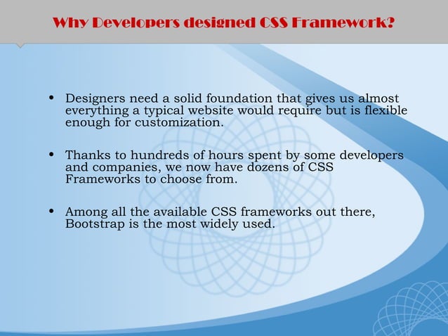 Know the reason behind choosing bootstrap as css framework | PPT