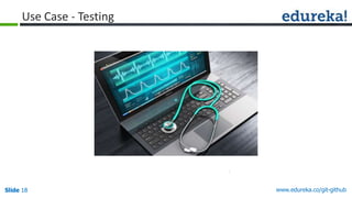 Slide 18 www.edureka.co/git-githubSlide 18
Use Case - Testing
 