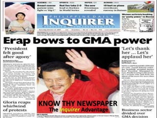 KNOW THY NEWSPAPER The Inquirer Advantage 