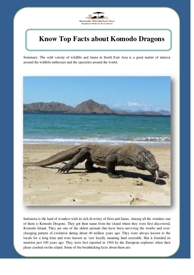 Know top facts about komodo dragons