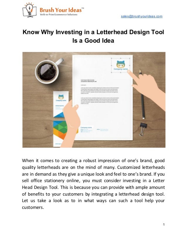 Know Why Investing In A Letterhead Design Tool Is A Good Idea