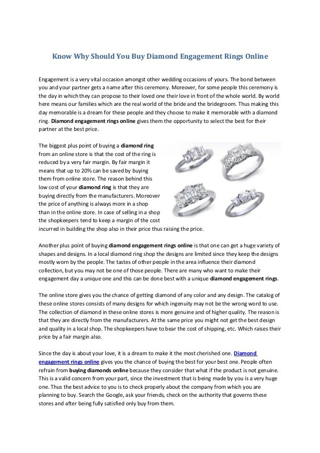 Know why should you buy diamond engagement rings online