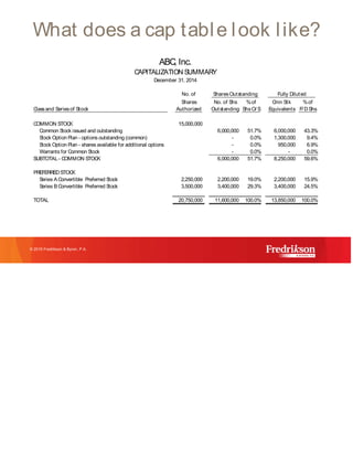 Fredlaw - SURGE: Know your cap table for startups | PDF