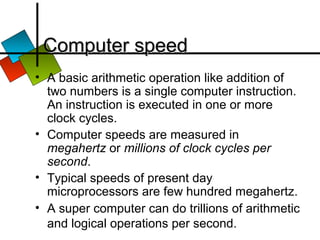 Computer Speed Measured Know your computer | PPT