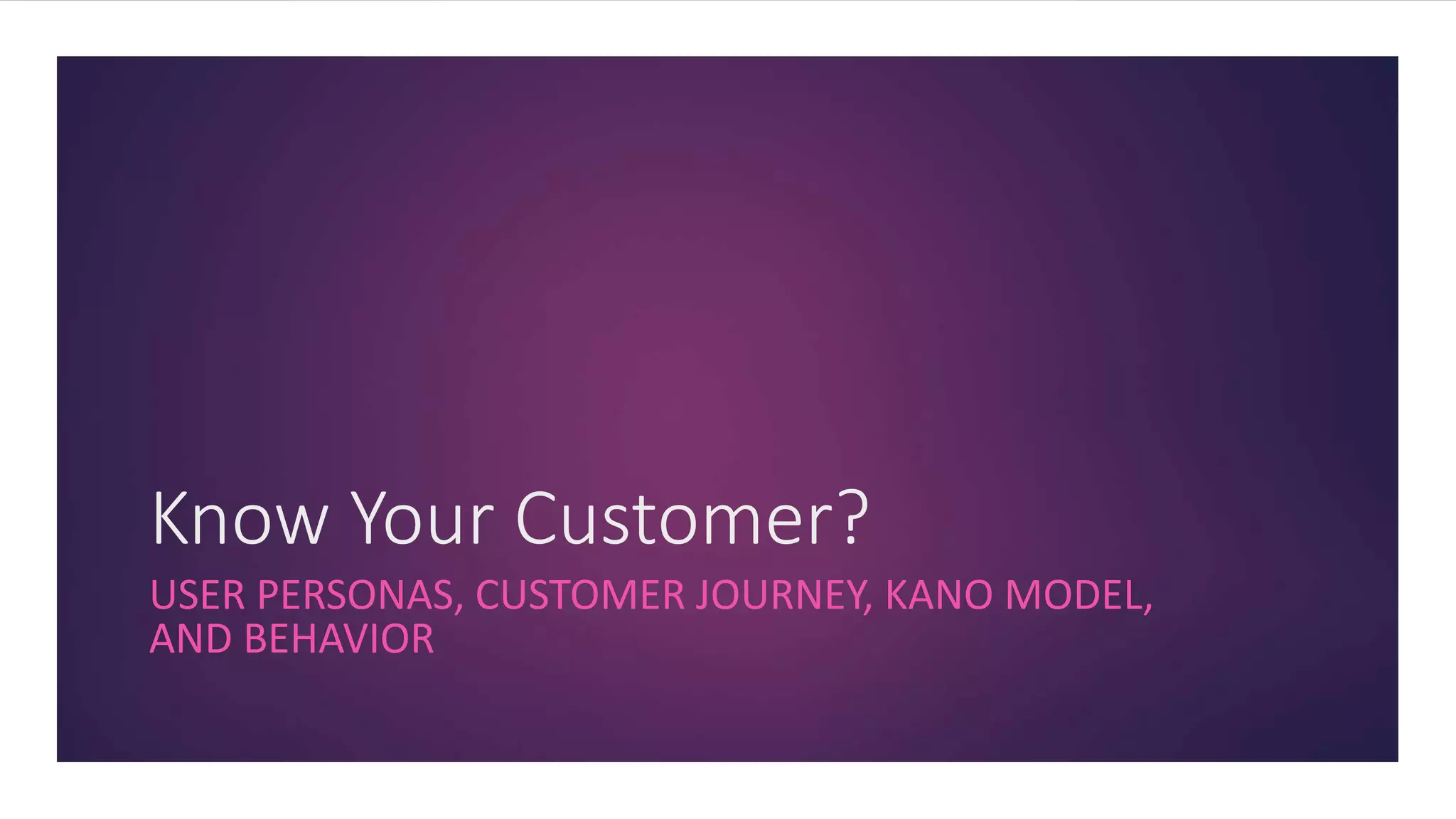 Know Your Customer?
USER PERSONAS & CUSTOMER JOURNEY
From the Udemy.com online course: Digital Product Management
 