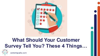 contentsparks.com
What Should Your Customer
Survey Tell You? These 4 Things…
 