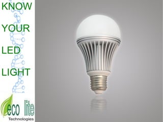 KNOW
YOUR
LED
LIGHT
 
