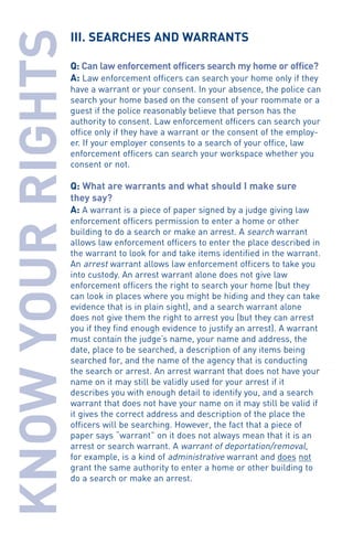 KNOW YOUR RIGHTS WHEN ENCOUNTERING LAW ENFORCEMENT | PDF