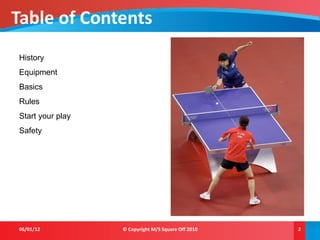 Table Tennis Overview