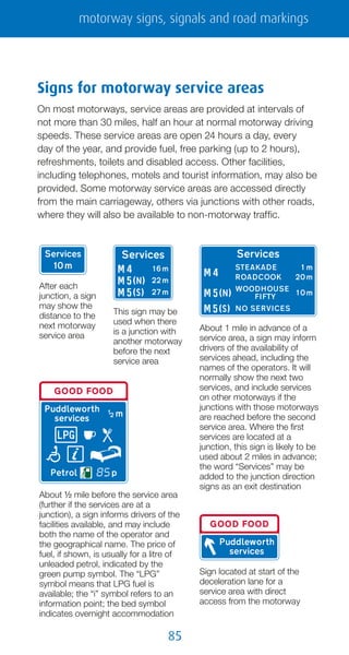 Motorway Signage Distance Chart Know your traffic signs | PDF