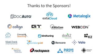 Thanks to the Sponsors!
 