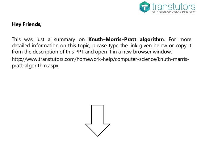 Knuth–Morris–Pratt Algorithm | Computer Science