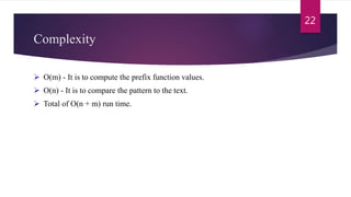 Knuth morris pratt string matching algo | PPTX