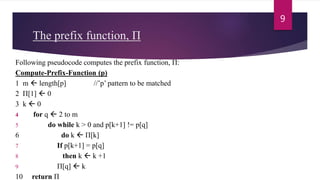 Knuth morris pratt string matching algo | PPTX