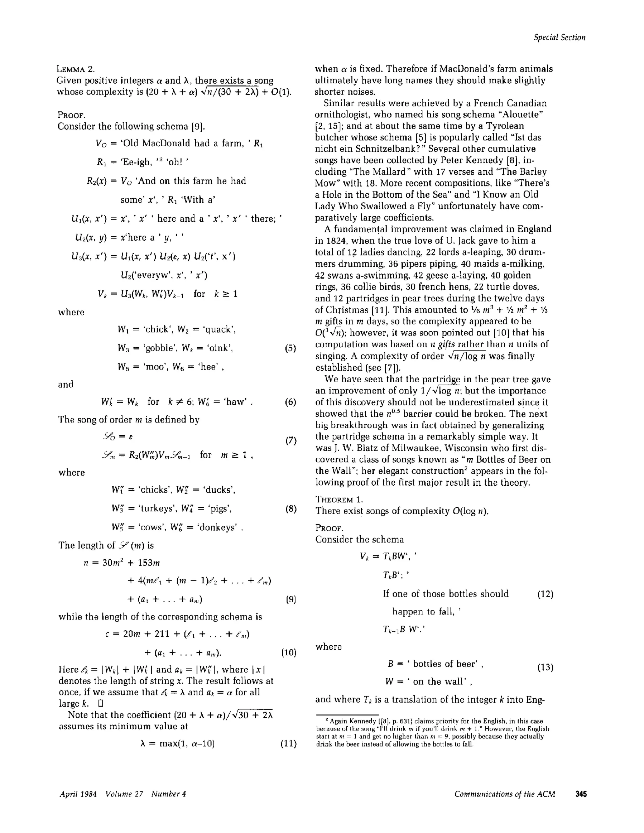 Knuth song complexity | PDF