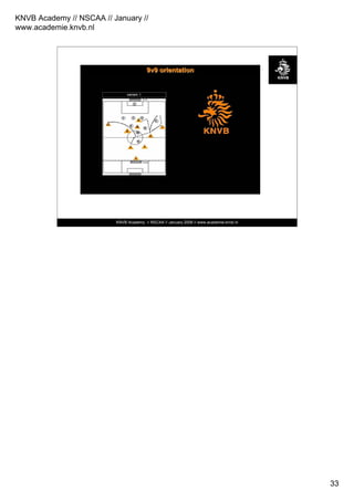 KNVB Academy // NSCAA // January //
www.academie.knvb.nl
33
KNVB Academy // NSCAA // January 2008 // www.academie.knvb.nl
9v9 orientation9v9 orientation
 