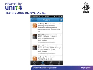 TECHNOLOGIE DIE OVERAL IS...




                  KNVB Bestuurderscongres 2012   14 | 11 | 2012
 