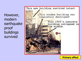 However, modern earthquake proof buildings survived Primary effect 