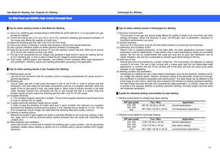 Gas Metal Arc Welding, Gas Tungsten Arc Welding Submerged Arc Welding 
For Mild Steel and 490MPa High Tensile Strength Steel 
Ű Tips for better welding results in Gas Metal Arc Welding 
(1) Use a CO2 shielding gas corresponding to ANSI/AWS A5.32/A5.32M SG-C or an equivalent CO2 gas 
purified for welding. 
(2) Control the mixing ratio of Ar and CO2 in an Ar-CO2 admixture shielding gas because fluctuation of 
the mixing ratio affects the usability of a solid wire. 
(3) Adjust the shielding gas flow rate in the 20 to 25 l/min range. 
(4) Use a wind screen in welding in a windy area because a strong wind causes blowholes. 
(5) Use a proper ventilation system at where general ventilation is inadequate. 
(6) Keep the tip-to-work distance at around 15 mm with welding currents less than 250A and at around 
20 to 25 mm with welding currents over 250A. 
(7) The use of an excessively low arc voltage may generate a large sound in spray arc welding with an 
Ar-CO2 shielding gas. In such a case increase the arc voltage to prevent blowholes. 
(8) Torch angle, welding speed, wire diameter, and welding current markedly affect bead appearance 
and penetration; therefore, adjust such welding parameters according to the application. 
Ű Tips for better welding results in Gas Tungsten Arc Welding 
(1) Welding power source: 
Use the DC-EN connection with the constant current or drooping characteristic DC power source in 
general applications. 
(2) Shielding gas: 
Use an argon gas with a high purity equivalent to that of JIS K1105, in order to prevent pits and 
blowholes in the weld metal and decrease consumption of the tip of a tungsten electrode. When the 
length of the Ar gas piping is long, use metal pipes or Teflon tubes to prevent porosity in the weld 
metal, because moisture can permeates into the Ar gas through the wall of a rubber hose and 
thereby causes porosity. Adjust the shielding gas flow rate in the 12-18 l/min range. 
(3) Tungsten electrode: 
A 1-2% thoriated tungsten electrode is suitable. The tip of the tungsten electrode must be kept sharp 
in order to maintain the arc stable. 
(4) Tungsten electrode extension length and arc length: 
In order to keep the shielding of molten weld pool in good condition, the extension of a tungsten 
electrode from shielding nozzle should be approx. 5 mm. Maintain the arc length at 1-3 mm. The use 
of an excessively long arc length can deteriorate the shielding effect and causes undercut. 
(5) Cleaning of welding groove: 
Because the quality of gas tungsten arc welds is markedly affected by dirt on groove surfaces, scale, 
rust, water and oil must be removed before welding because they can cause pits, blowholes and 
unstable arcs. 
(6) Wind protection and ventilation: 
Use a wind screen in a windy site to maintain the shielding gas in good condition. Use an appropriate 
ventilation system where welding is carried out in a confined area to prevent welders from oxygen 
deficiency. 
Ű Tips for better welding results in Submerged Arc Welding 
(1) Accuracy of groove sizes: 
The accuracy of root gap and groove angle affects the quality of welds much more than with other 
welding processes; where the accuracy is poor, burn-through, lack of penetration, excessive or 
insufficient reinforcement can occur. 
(2) Surface of groove: 
Rust and oil in the groove must be removed before welding to prevent pits and blowholes. 
(3) Distribution and circulation of flux: 
Where a flux is supplied excessively on the base plate, the bead appearance becomes irregular 
particularly in use of melted fluxes. In case where a flux is used repetitively by means of a circulation 
system, the flux can be contaminated with scale and dust and its grain size distribution can be 
varied; therefore, add new flux occasionally to maintain good performances of the flux. 
(4) Grain size of flux: 
Several gain sizes are available for a certain melted flux. The most proper size depends on welding 
currents to be used. The use of high currents with a coarse grain size flux can deteriorates bead 
appearance; in contrast, the use of low currents with a fine grain size flux can cause pock marks 
because of poor degassing. 
(5) Welding condition and penetration: 
Submerged arc welding can use a wide range of parameters such as wire diameter, welding current, 
arc voltage and welding speed; however, erroneous setting of the parameter causes burn-through, 
and insufficient or excessive penetration and reinforcement. The bead shape can be affected by the 
travel angle of a wire; that is, where the wire is leaned to the direction of welding (backhand welding), 
the bead shape becomes narrower with comparatively deep penetration. In contrast, where the wire 
is leaned to the opposite direction of welding (forehand welding), the bead shape becomes wider 
with shallower penetration. 
Ű A guide for selecting welding consumables for pipe welding 
1. Welding consumables for straight pipe seam welding 
API pipe grade Flux  Wire Application 
MF-38  US-36 or US-49 General X42, X46 applications 
X52, X56 
X60 MF-100N  US-36 or US-40 Low temperature applications 
2. Welding consumables for spiral pipe welding 
API pipe grade Flux  Wire Application 
G-50  US-36 or US-40 General applications 
G-60  US-36 or US-40 High speed welding 
X42, X46 
X52, X56 
X60, X65 
X70 MF-100N  US-36 or US-40 Low temperature applications 
30 31 
 