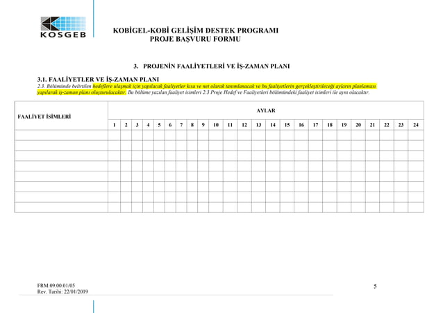 Kobigel Kobi Gelisim destek programi proje basvuru formu
