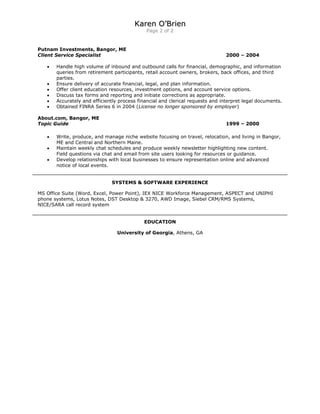 Karen O 39 Brien Resume PDF - Karen O Brien Resume 2 320 