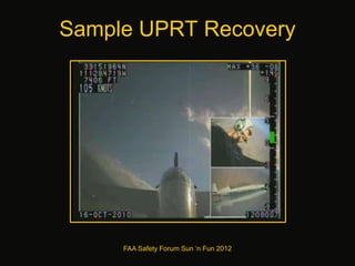 Sample UPRT Recovery
FAA Safety Forum Sun ‘n Fun 2012
 