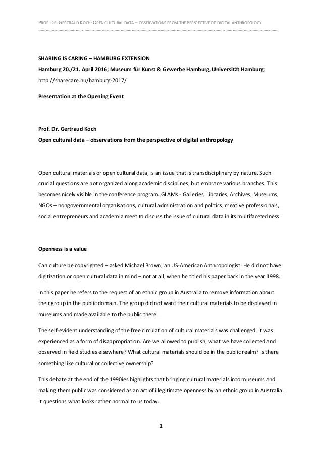 Observation paper anthropology