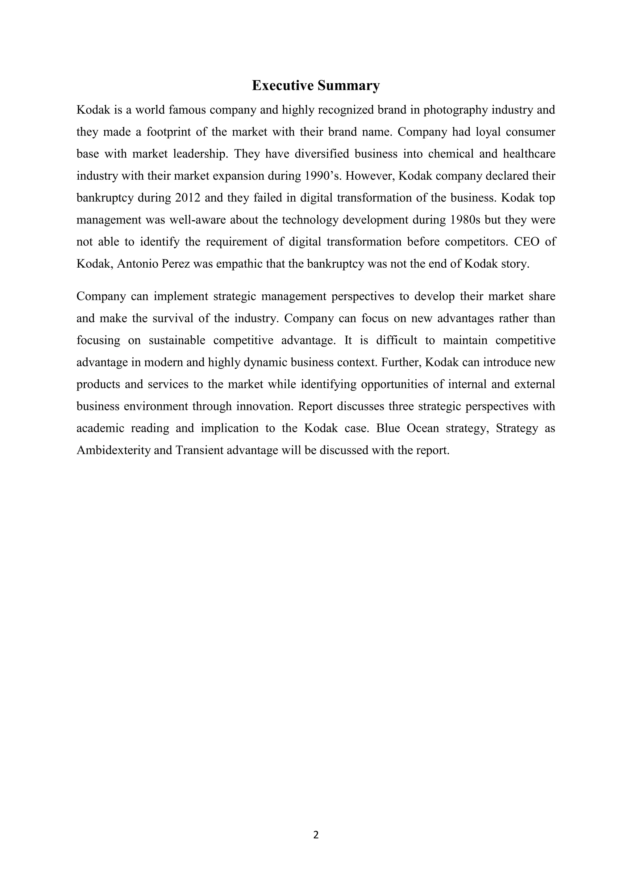 Kodak case analysis | PDF